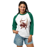 Cinnabar Mineral Dragon - 3/4 Sleeve Raglan Shirt