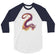 Fluorite Mineral Dragon - Unisex 3/4 Sleeve Raglan Shirt