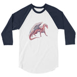 Rhodochrosite Mineral Dragon - 3/4 Sleeve Raglan Shirt