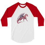 Rhodochrosite Mineral Dragon - 3/4 Sleeve Raglan Shirt