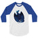 Azurite Mineral Dragon - 3/4 Sleeve Raglan Shirt