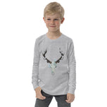Fungal Elk Skull - Youth long sleeve tee