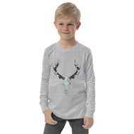 Fungal Elk Skull - Youth long sleeve tee
