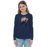 Fungal Crow Skull - Youth long sleeve tee